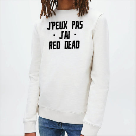 Sweat Enfant J'peux pas j'ai red dead Blanc