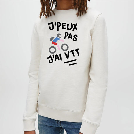 Sweat Enfant J'peux pas j'ai VTT Blanc