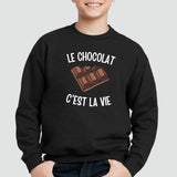 Sweat Enfant Le chocolat c'est la vie Noir