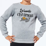 Sweat Enfant Le lundi c'est ramolli Gris