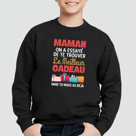 Sweat Enfant Le meilleur cadeau pour maman Noir