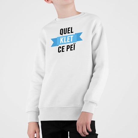 Sweat Enfant Quel klet ce peï Blanc