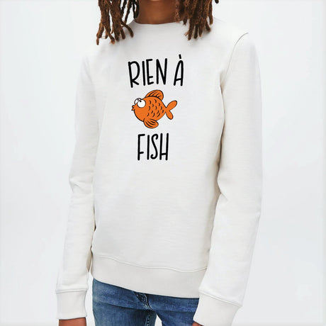 Sweat Enfant Rien à fish Blanc