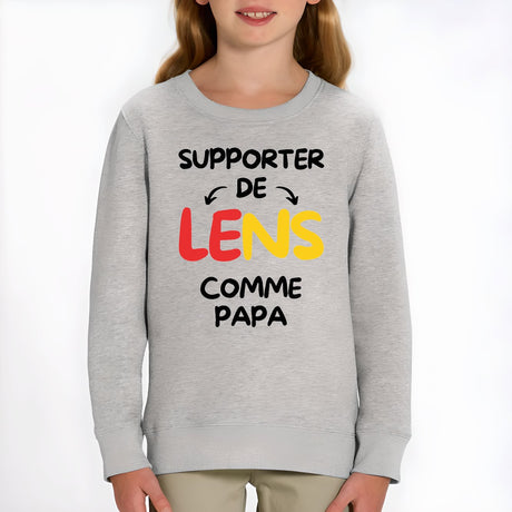 Sweat Enfant Supporter de Lens comme papa Gris