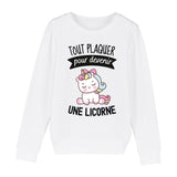 Sweat Enfant Tout plaquer pour devenir une licorne 