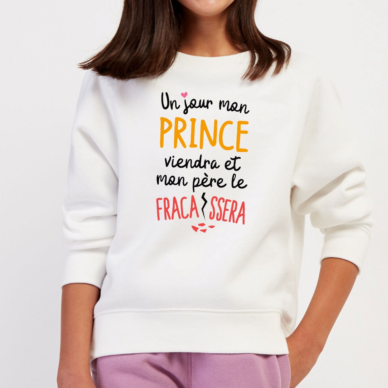 Sweat Enfant Un jour mon prince viendra Blanc