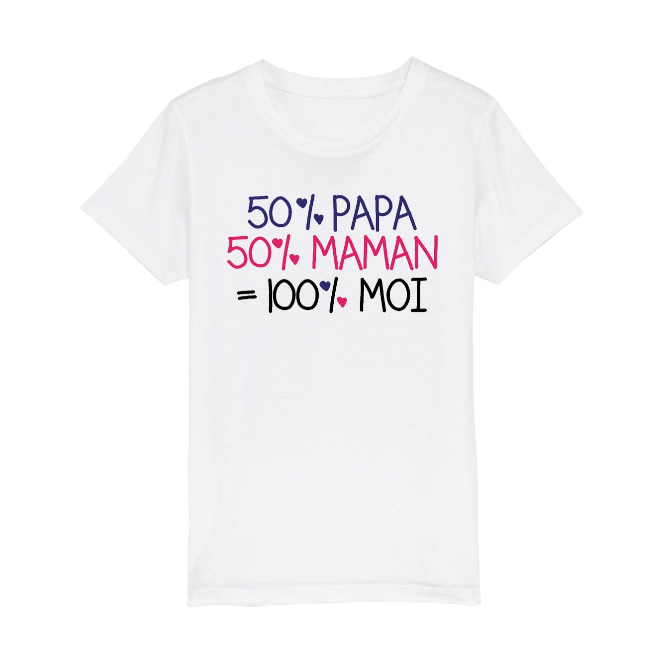 T-Shirt Enfant 50% maman 50% papa 