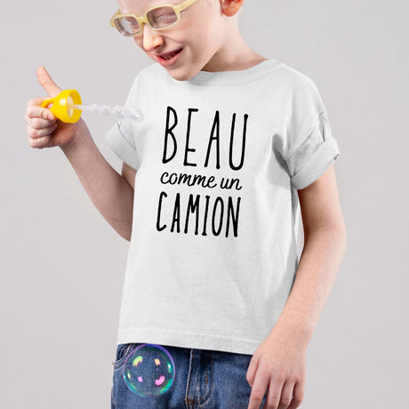 T-Shirt Enfant Beau comme un camion Blanc