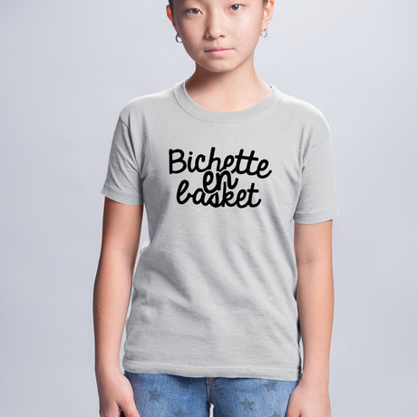 T-Shirt Enfant Bichette en basket Gris