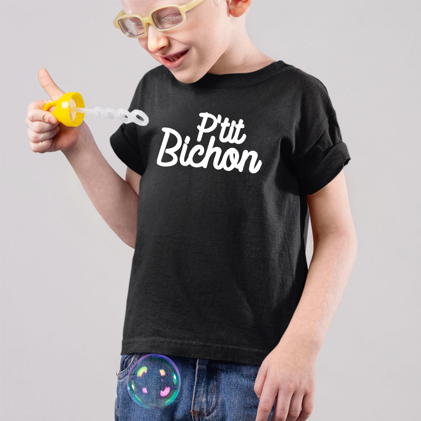 T-Shirt Enfant Bichon Noir