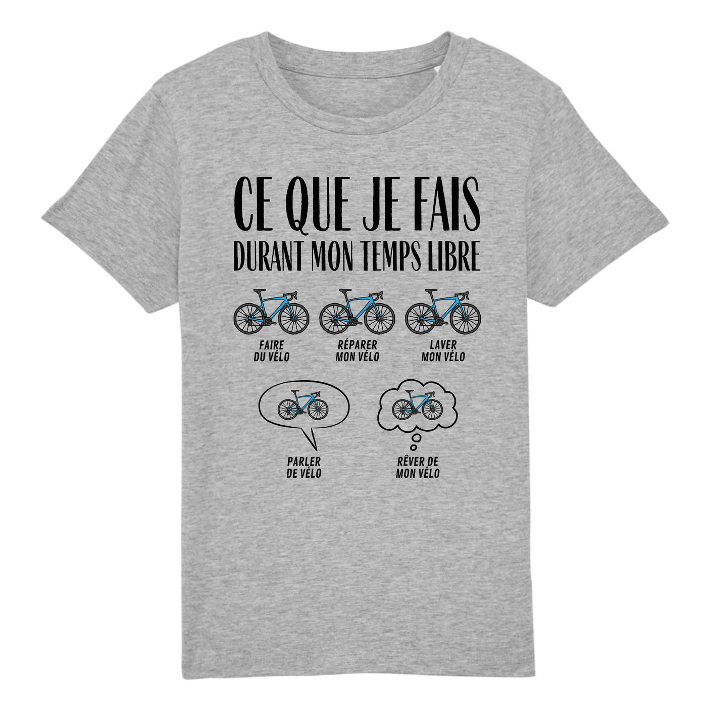 T-Shirt Enfant Ce que je fais durant mon temps libre Vélo 