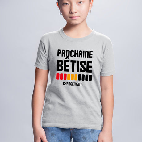 T-Shirt Enfant Chargement prochaine bêtise Gris