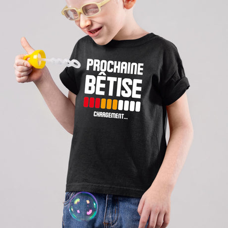 T-Shirt Enfant Chargement prochaine bêtise Noir