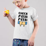 T-Shirt Enfant Check meuh meuh Blanc