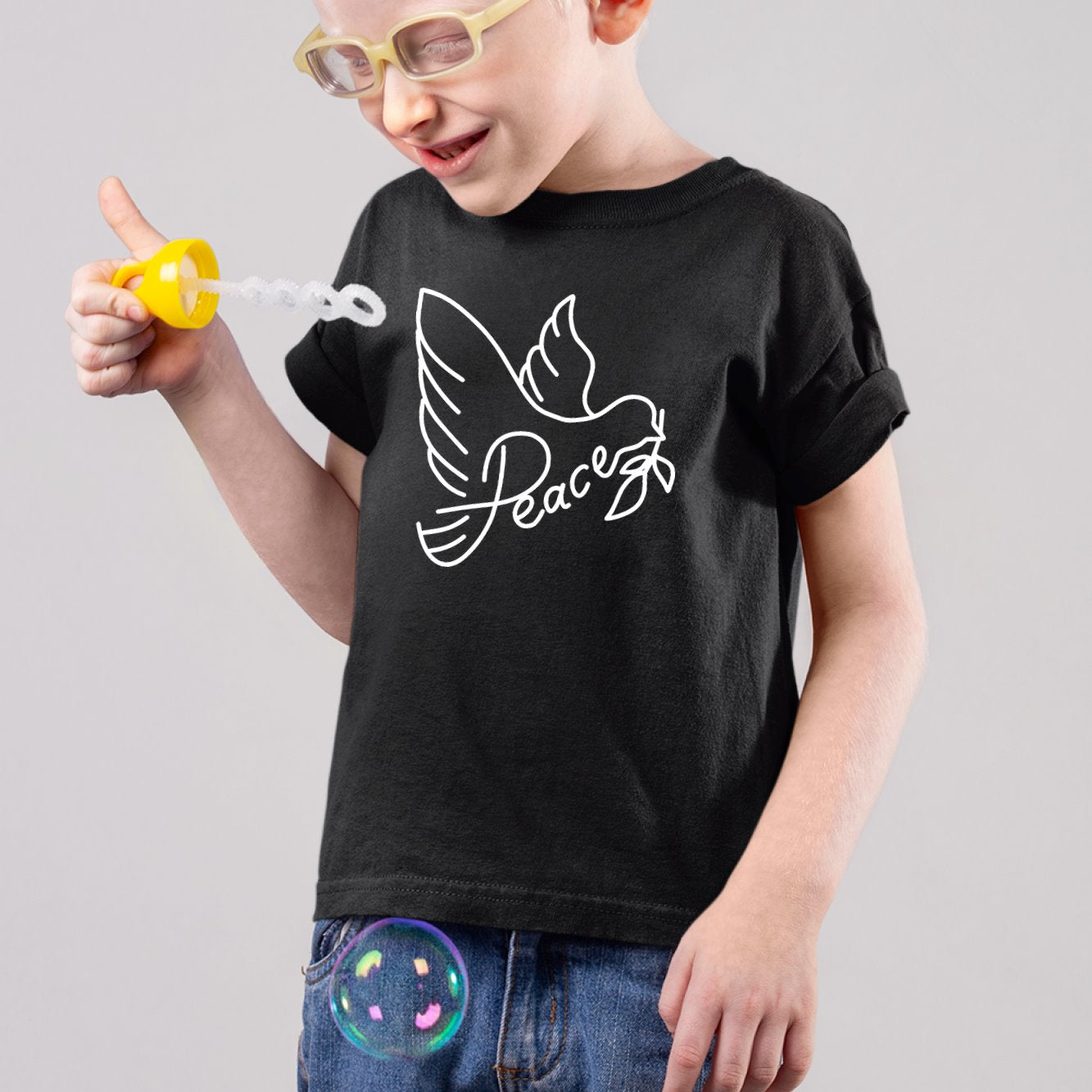 T-Shirt Enfant Colombe de la paix Noir