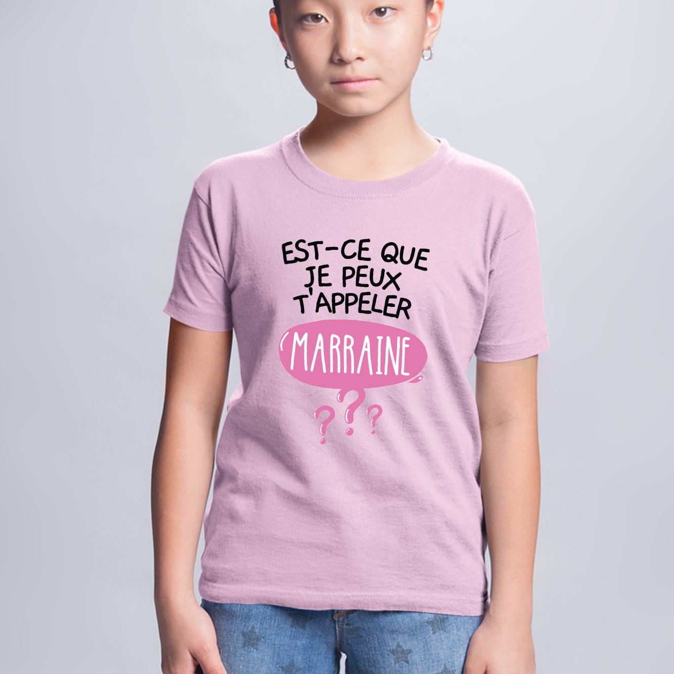 T-Shirt Enfant Est-ce que je peux t'appeler marraine Rose