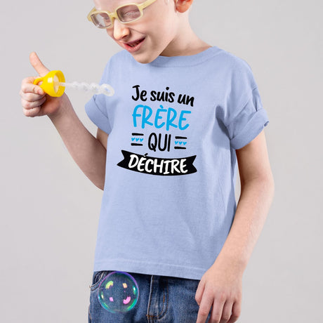 T-Shirt Enfant Frère qui déchire Bleu