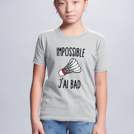 T-Shirt Enfant Impossible j'ai bad Gris