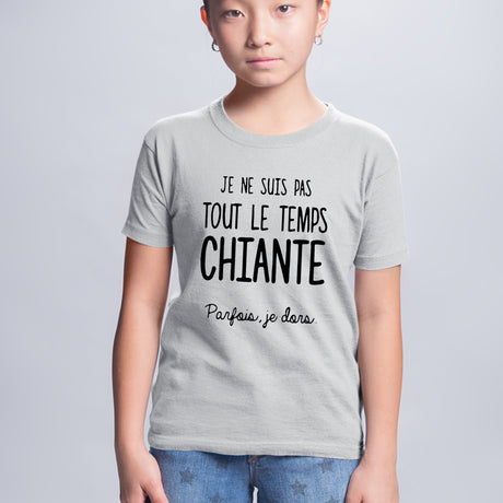 T-Shirt Enfant Je ne suis pas chiante Gris