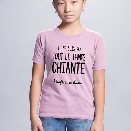 T-Shirt Enfant Je ne suis pas chiante Rose