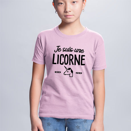 T-Shirt Enfant Je suis une licorne Rose