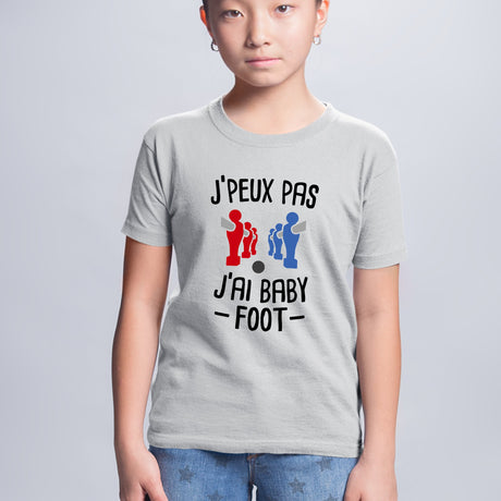 T-Shirt Enfant J'peux pas j'ai baby-foot Gris