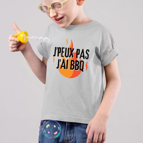 T-Shirt Enfant J'peux pas j'ai barbecue Gris