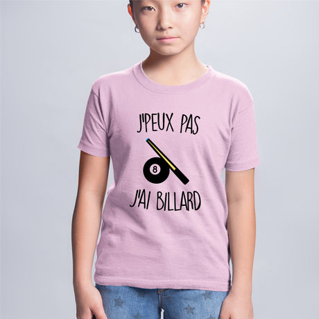 T-Shirt Enfant J'peux pas j'ai billard Rose