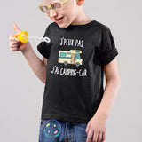 T-Shirt Enfant J'peux pas j'ai camping-car Noir