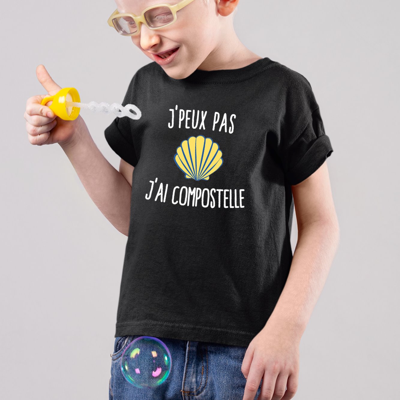 T-Shirt Enfant J'peux pas j'ai Compostelle Noir