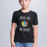 T-Shirt Enfant J'peux pas j'ai dessin Noir