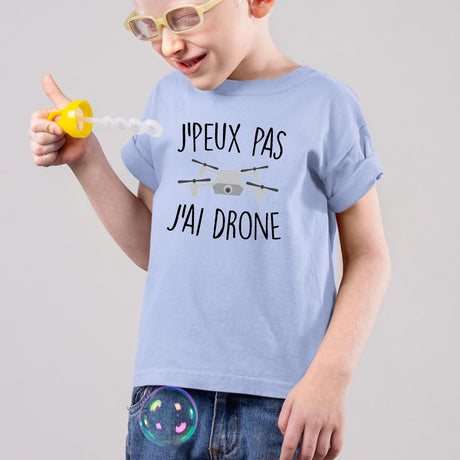 T-Shirt Enfant J'peux pas j'ai drone Bleu