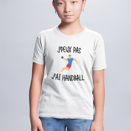 T-Shirt Enfant J'peux pas j'ai handball Blanc