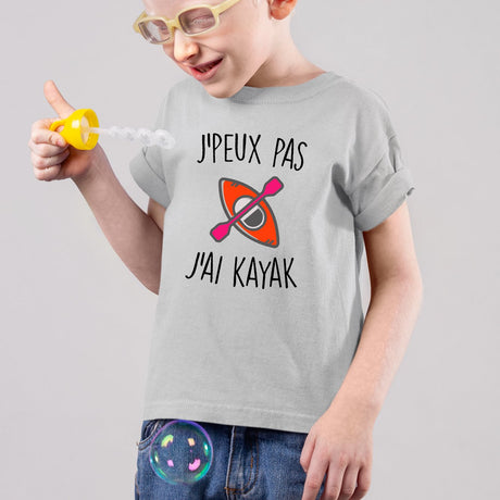 T-Shirt Enfant J'peux pas j'ai kayak Gris