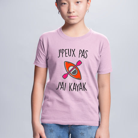 T-Shirt Enfant J'peux pas j'ai kayak Rose