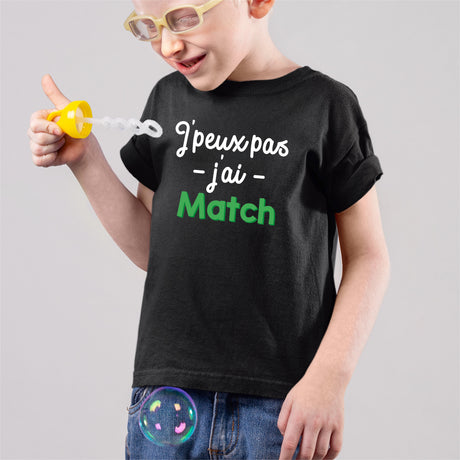 T-Shirt Enfant J'peux pas j'ai match Noir