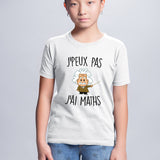 T-Shirt Enfant J'peux pas j'ai maths Blanc