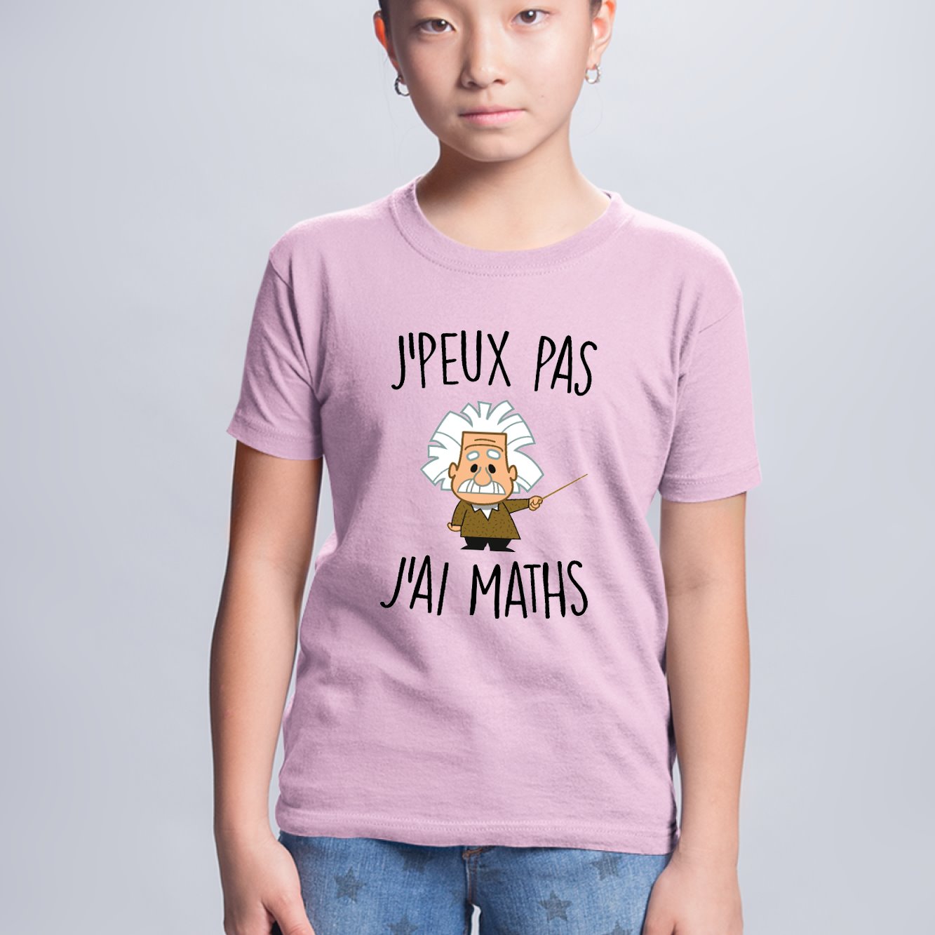 T-Shirt Enfant J'peux pas j'ai maths Rose