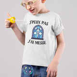 T-Shirt Enfant J'peux pas j'ai messe Blanc