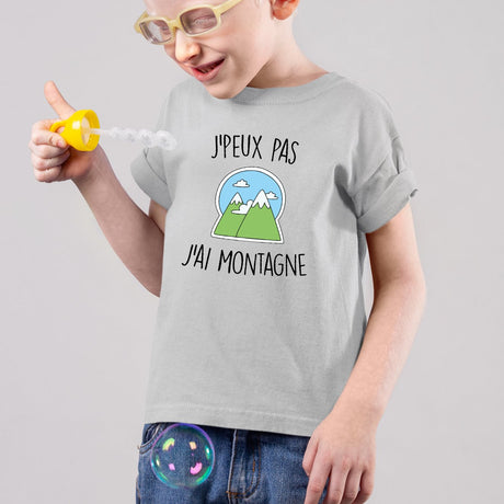 T-Shirt Enfant J'peux pas j'ai montagne Gris