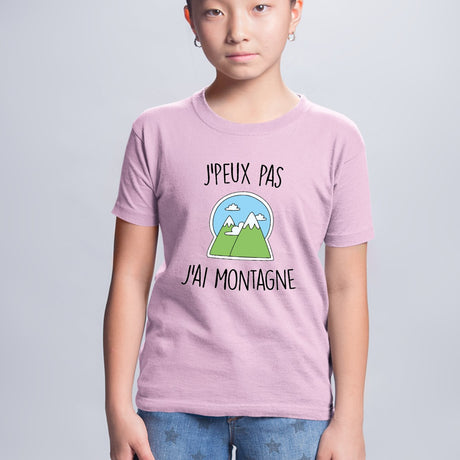 T-Shirt Enfant J'peux pas j'ai montagne Rose