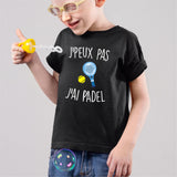 T-Shirt Enfant J'peux pas j'ai padel Noir