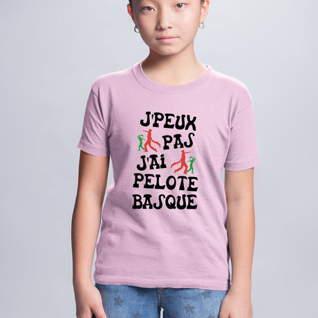 T-Shirt Enfant J'peux pas j'ai pelote basque Rose