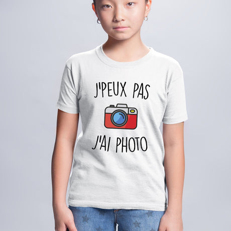 T-Shirt Enfant J'peux pas j'ai photo Blanc