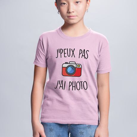 T-Shirt Enfant J'peux pas j'ai photo Rose