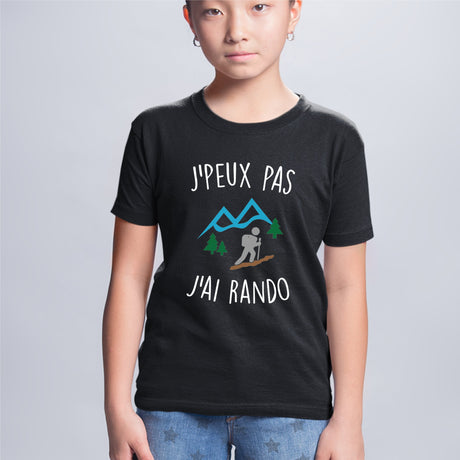 T-Shirt Enfant J'peux pas j'ai rando Noir