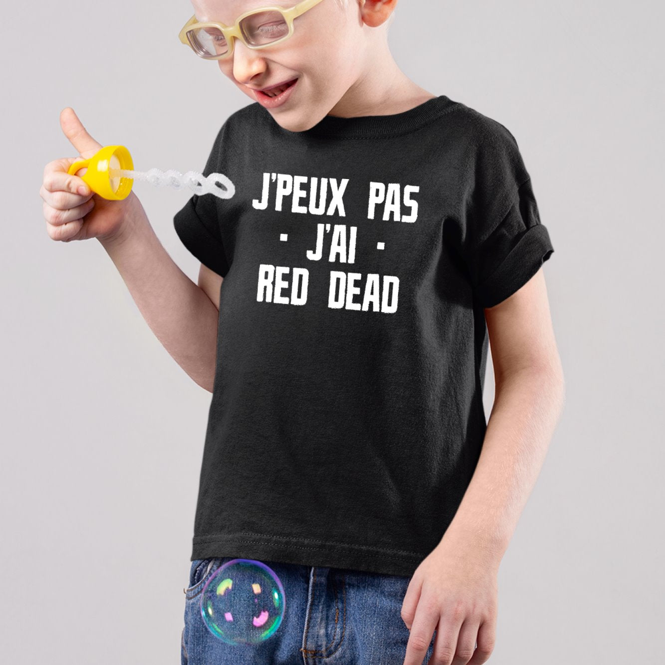 T-Shirt Enfant J'peux pas j'ai red dead Noir