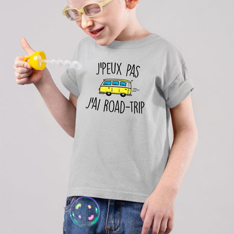 T-Shirt Enfant J'peux pas j'ai road-trip Gris