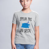 T-Shirt Enfant J'peux pas j'ai sieste Gris