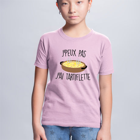 T-Shirt Enfant J'peux pas j'ai tartiflette Rose